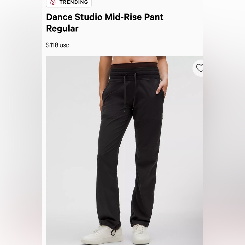 Lululemon Black Mid-Rise Dance Studio Pants